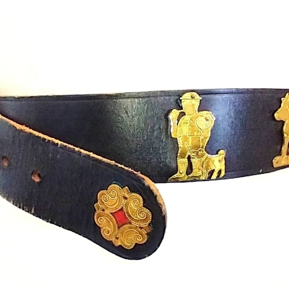 UNIQUE VINTAGE LEATHER BELT - Picture 2 of 8